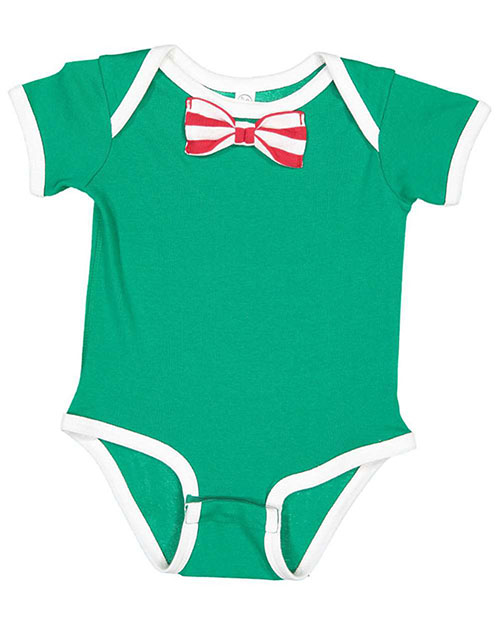 Rabbit Skins RS4407 infants Baby Rib Bow Tie Bodysuit at GotApparel