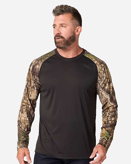 RealTree RT3104 Unisex Realtree® Performance Colorblocked Long Sleeve T-Shirt at GotApparel