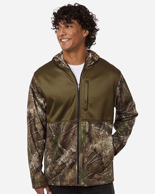 RealTree RT5204 Performance Colorblocked Full-Zip Hooded Sweatshirt at GotApparel