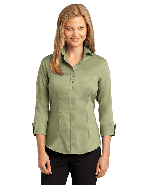 Red House RH69 Women 3/4-Sleeve Nailhead Non-Iron Button-Down Shirt at GotApparel