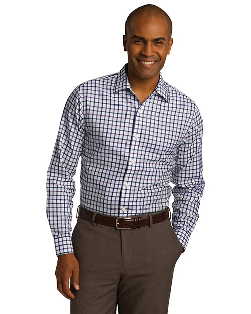 Red House RH74 Adult Tricolor Check Slim Fit Non-Iron Shirt at GotApparel