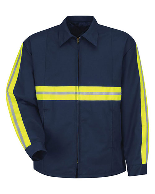 Red Kap JT50ENL  Enhanced Visibility Perma-Lined Panel Jacket - Long Sizes at GotApparel