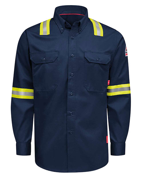 Red Kap QS26EVH Men's Nomex® Comfort Enhanced-Vis Woven Long Sleeve Shirt at GotApparel