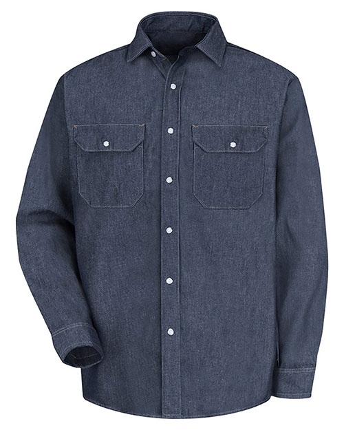 Red Kap SD78 Men Deluxe Denim Long Sleeve Shirt at GotApparel