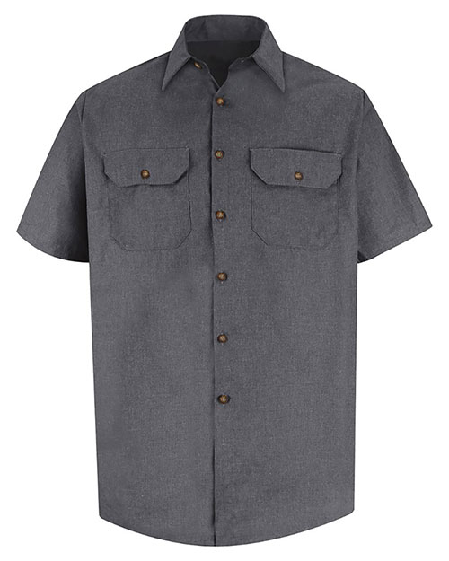 Red Kap SH20 Men Heathered Poplin Uniform Shirt at GotApparel