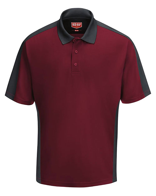 Red Kap SK54 Men Short Sleeve Performance Knit Two Tone Polo at GotApparel