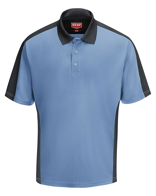 Red Kap SK54 Men Short Sleeve Performance Knit Two Tone Polo at GotApparel