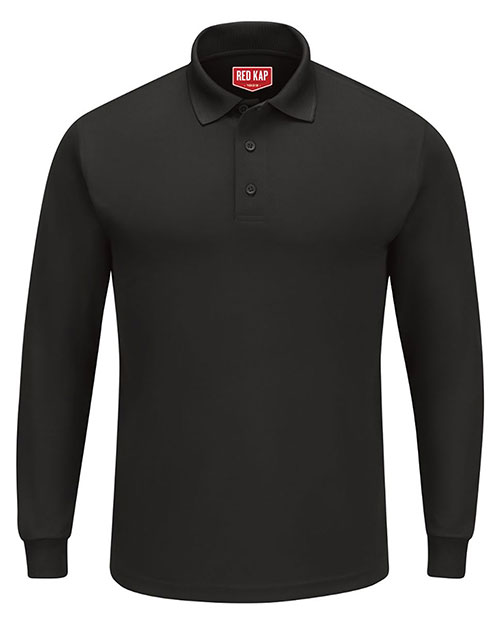 Red Kap SK6L Men Long Sleeve Performance Knit Polo at GotApparel