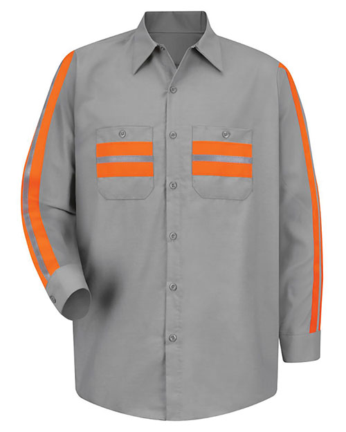 Red Kap SP14E  Industrial Enhanced-Visibility Long Sleeve Work Shirt at GotApparel