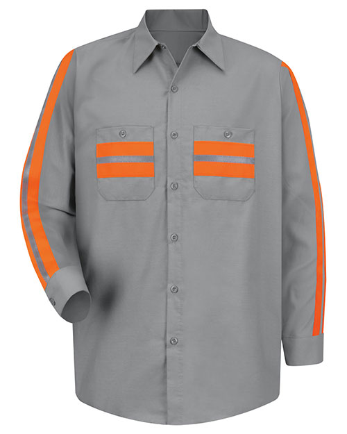 Red Kap SP14EL Industrial Enhanced-Visibility Long Sleeve Work Shirt - Long Sizes at GotApparel