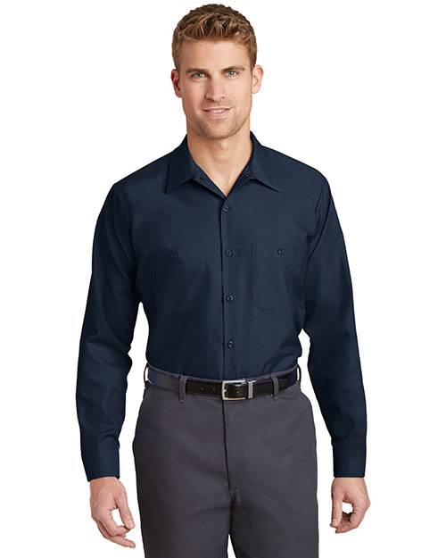 Red Kap SP14LONG Men Long Size Long-Sleeve Industrial Work Shirt at GotApparel