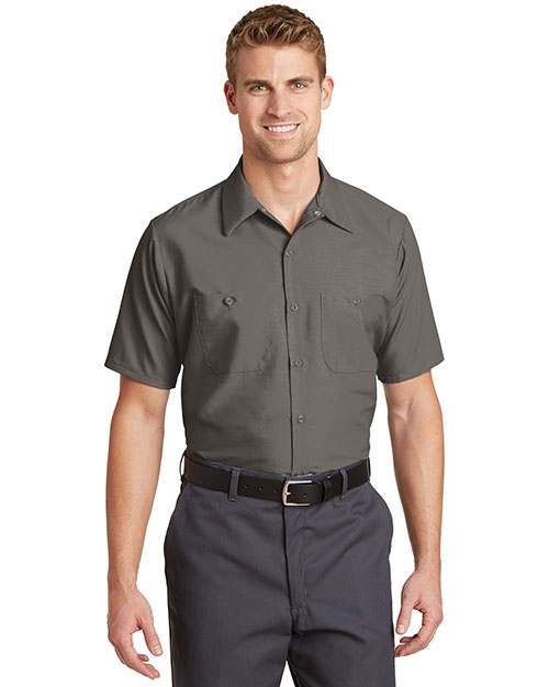 Red Kap SP24LONG Men Long Size Short-Sleeve Industrial Work Shirt at GotApparel