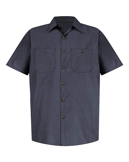 Red Kap SP24T Men's Tall Industrial Short Sleeve Work Shirt at GotApparel
