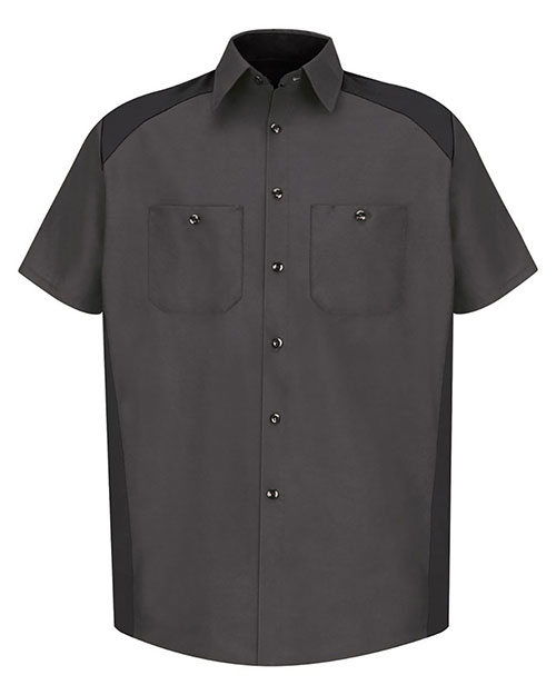 Red Kap SP28L Men Short Sleeve Motorsports Shirt Long Sizes at GotApparel