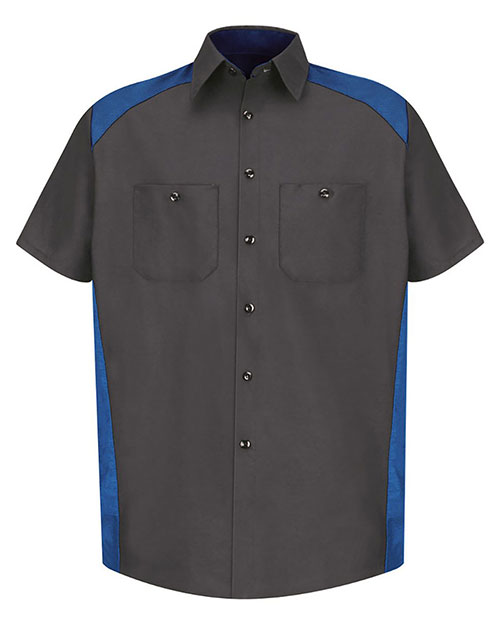 Red Kap SP28L Men Short Sleeve Motorsports Shirt Long Sizes at GotApparel