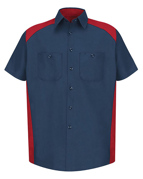 Red Kap SP28L Men Short Sleeve Motorsports Shirt Long Sizes at GotApparel