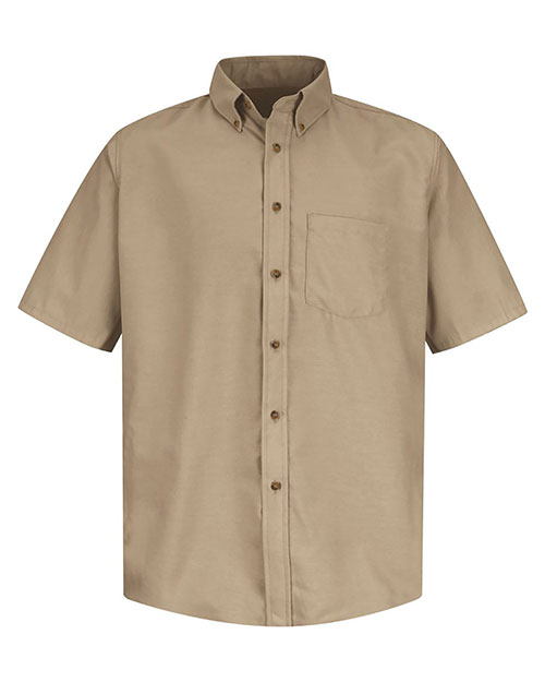 Red Kap SP80L Men Poplin Short Sleeve Dress Shirt - Long Sizes at GotApparel
