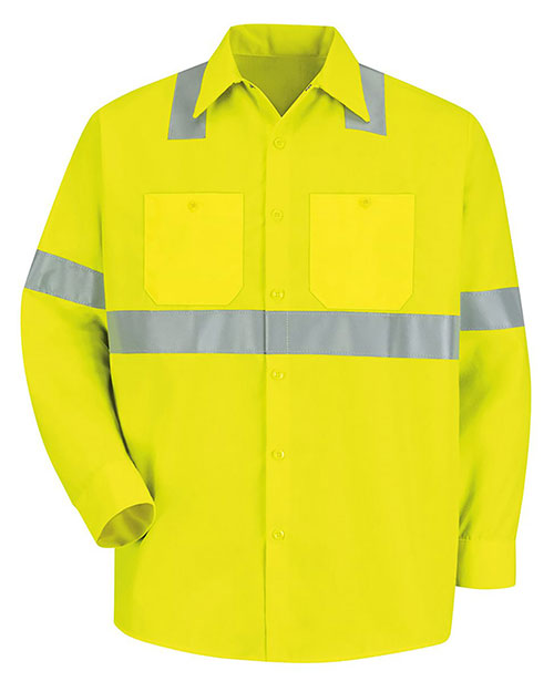 Red Kap SS14HV  High Visibility Safety Long Sleeve Work Shirt at GotApparel