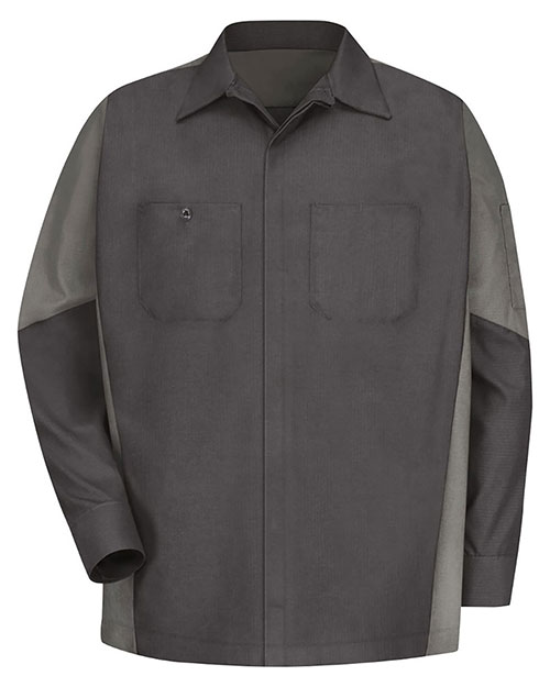 Red Kap SY10 Men Long Sleeve Automotive Crew Shirt at GotApparel