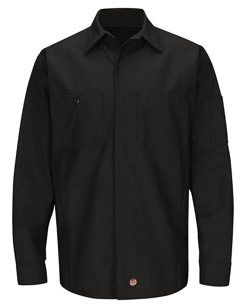 Red Kap SY10L Men Long Sleeve Automotive Crew Shirt - Long Sizes at GotApparel