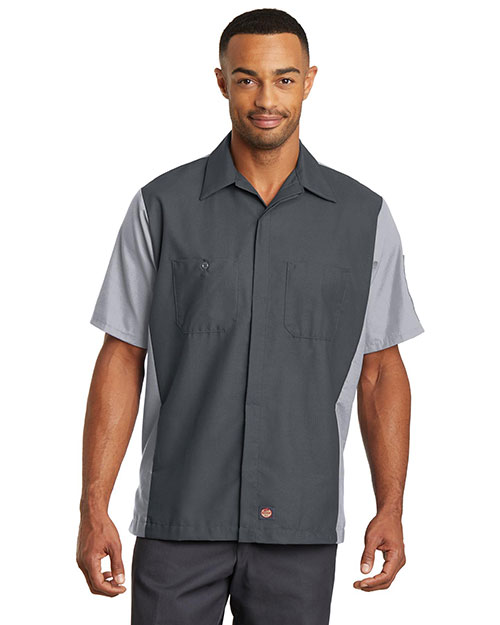 Red Kap SY20 Men Short-Sleeve Ripstop Crew Shirt at GotApparel