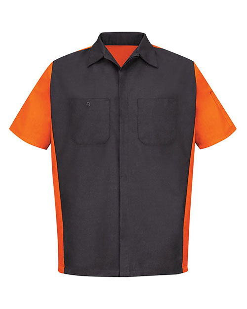 Red Kap SY20 Men Short Sleeve Automotive Crew Shirt at GotApparel