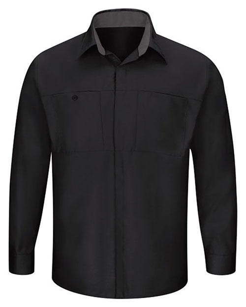 Red Kap SY32 Men Performance Plus Long Sleeve Shirt with OilBlok Technology at GotApparel