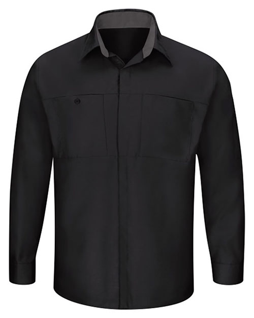 Red Kap SY32L Men Performance Plus Long Sleeve Shirt with OilBlok Technology - Long Sizes at GotApparel