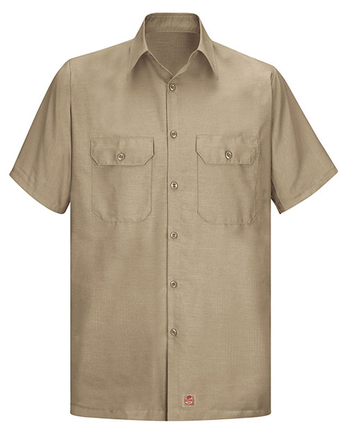 Red Kap SY60L Men Ripstop Short Sleeve Work Shirt Long Sizes at GotApparel