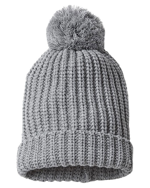 Richardson 143R Unisex Chunky Cable With Cuff & Pom Beanie at GotApparel