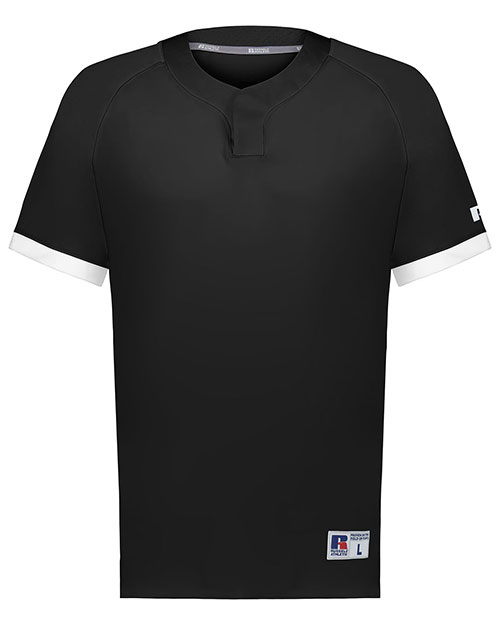 Russell Athletic R02X3B Youth Baseline Covered Placket Baseball Jersey at GotApparel