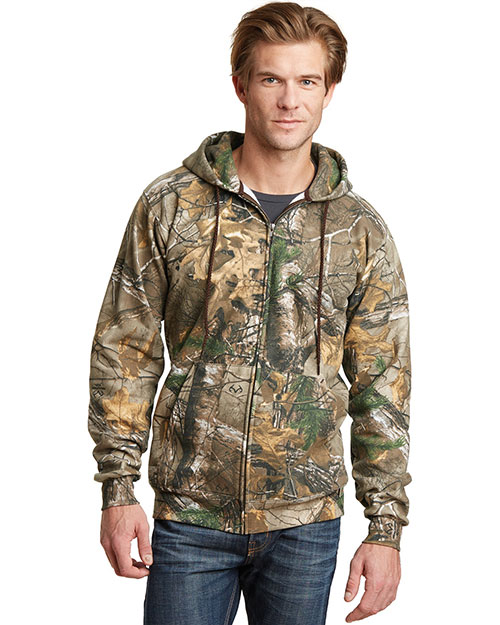 Custom Embroidered Russell Outdoor RO78ZH Adult Men Realtree Fullzip Hooded Sweatshirt at GotApparel