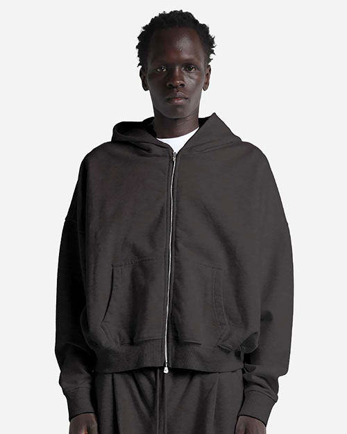 Shaka Wear SHGCZ Unisex Garment-Dyed Cropped Full-Zip Hooded Sweatshirt at GotApparel