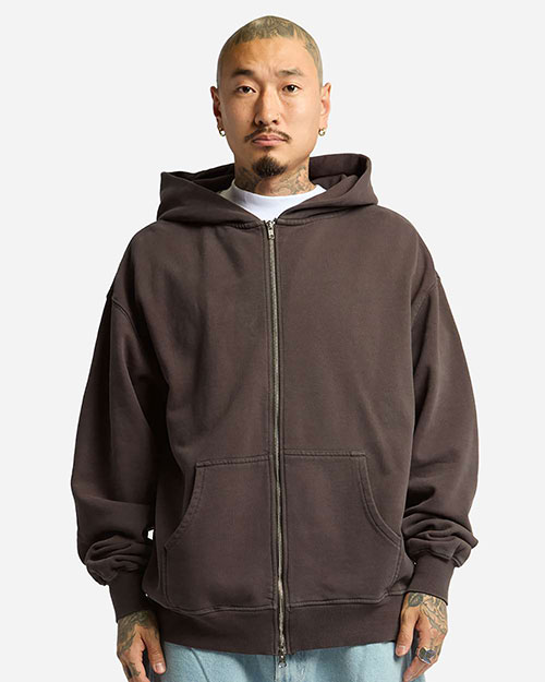 Shaka Wear SHGMZ Unisex Max Heavy Garment-Dyed Full-Zip Hooded Sweatshirt at GotApparel