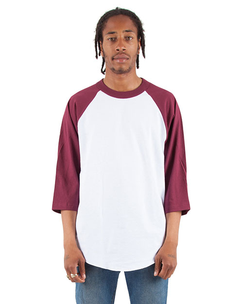 Shaka Wear Drop Ship SHRAG Men 6 Oz., 3/4-Sleeve Raglan T-Shirt at GotApparel