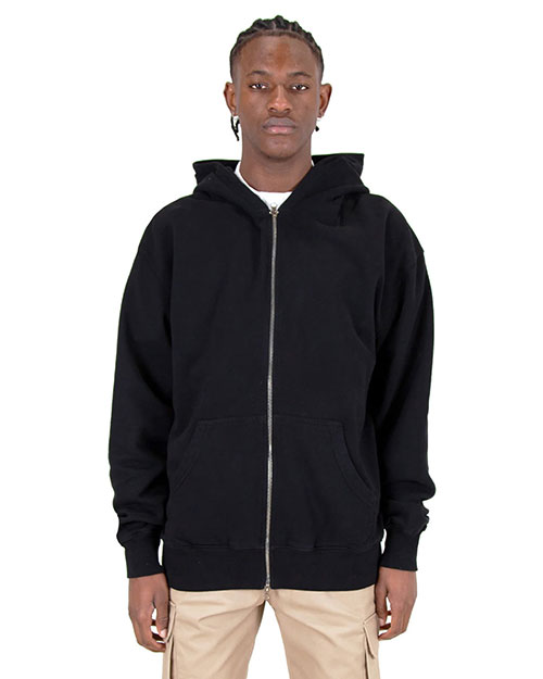 Shaka Wear SHGDZ  Men's Garment Dye Double-Zip Hooded Sweatshirt at GotApparel