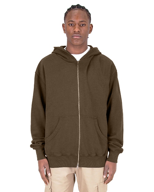 Shaka Wear SHGDZ  Men's Garment Dye Double-Zip Hooded Sweatshirt at GotApparel