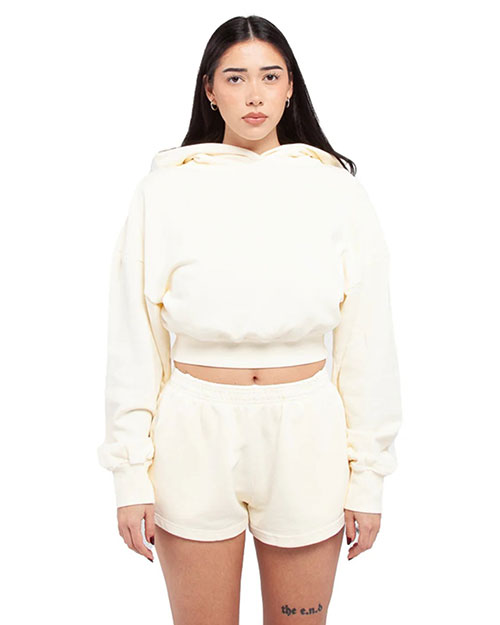 Shaka Wear SHGWC Ladies' Garment Dye Crop Hooded Sweatshirt at GotApparel