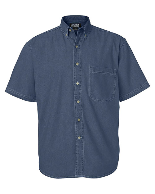 Sierra Pacific 0211 Men Short Sleeve Denim Shirt at GotApparel