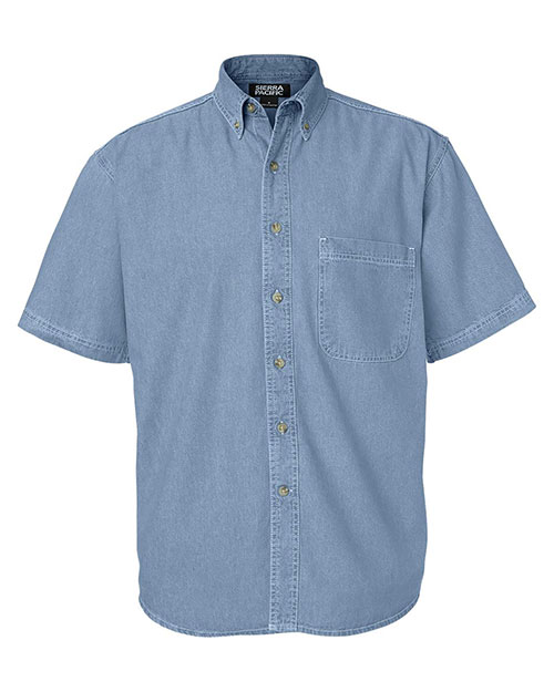 Sierra Pacific 6211 Men Short Sleeve Denim Tall Sizes at GotApparel