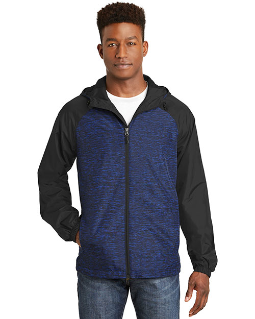 Sport-Tek JST40 Men Raglan Hooded Wind Jacket at GotApparel