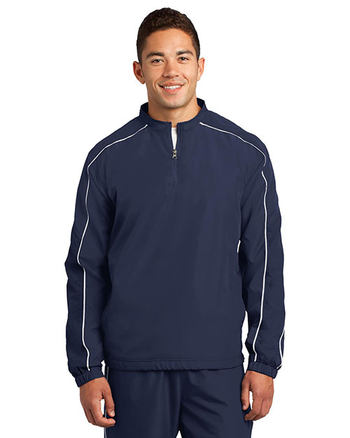 Sport-Tek JST64 Men Piped Colorblock 1/4-Zip Wind Shirt at GotApparel