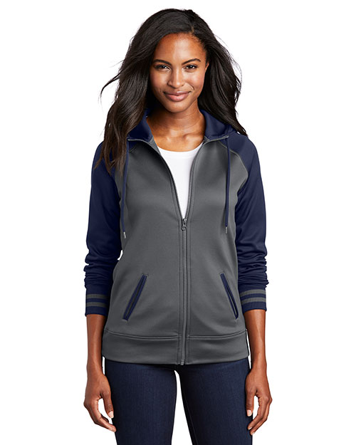 Sport-Tek® LST236 Women Varsity Fleece Full-Zip Hooded Jacket at GotApparel