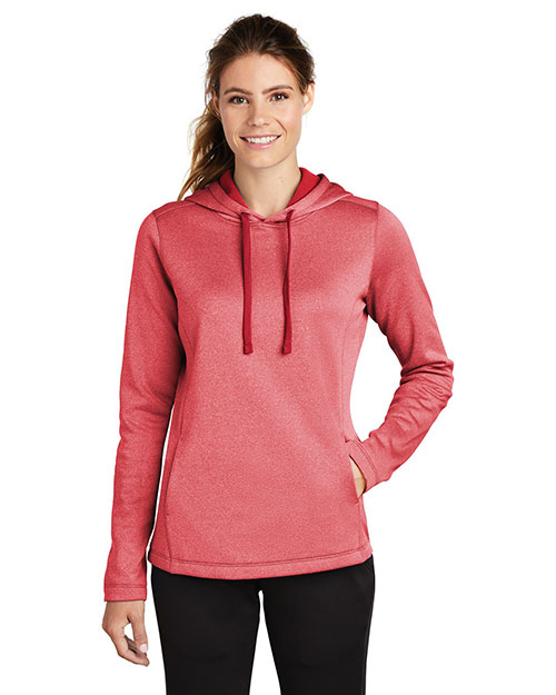 Sport-Tek LST264 Ladies PosiCharge Sport-Wick Heather Fleece Hooded Pullover at GotApparel