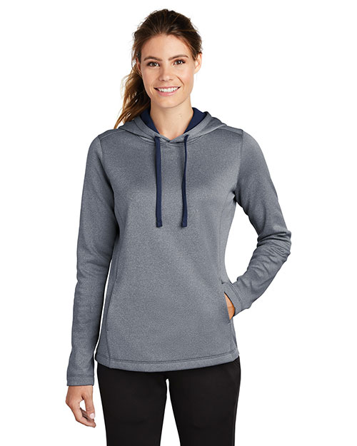 Sport-Tek LST264 Ladies PosiCharge Sport-Wick Heather Fleece Hooded Pullover at GotApparel