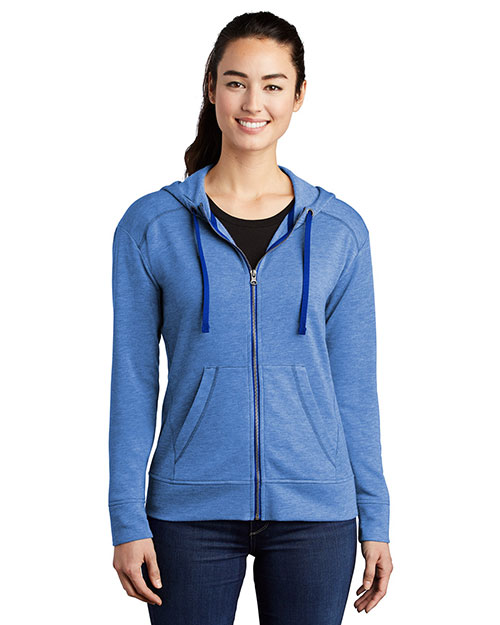 Sport-Tek LST293 Women PosiCharge ® Tri-Blend Wicking Fleece Full-Zip Hooded Jacket at GotApparel