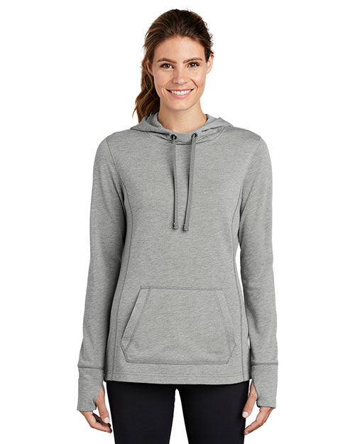 Sport-Tek LST296 Ladies PosiCharge Tri-Blend Wicking Fleece Hooded Pullover at GotApparel