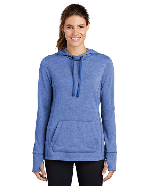 Sport-Tek LST296 Ladies PosiCharge Tri-Blend Wicking Fleece Hooded Pullover at GotApparel