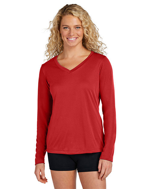 Sport-Tek® LST353LS Women Long-Sleeve V-Neck PosiCharge®  Competitor  Tee at GotApparel