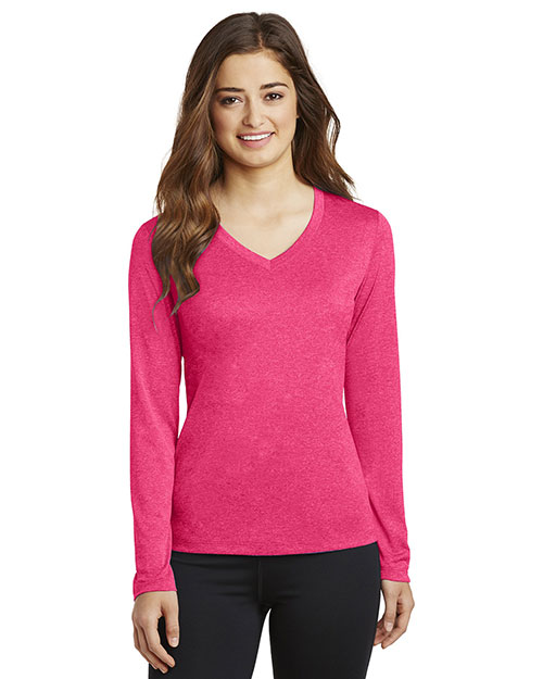 Sport-Tek® LST360LS Women Long-Sleeve Heather Contender  V-Neck Tee at GotApparel